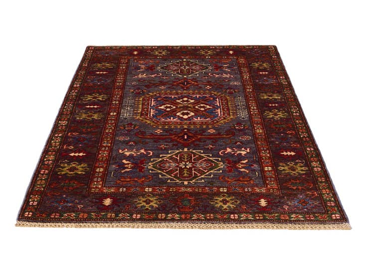 Detail image of 3' 7 x 5' Hand Knotted Kazak Rug