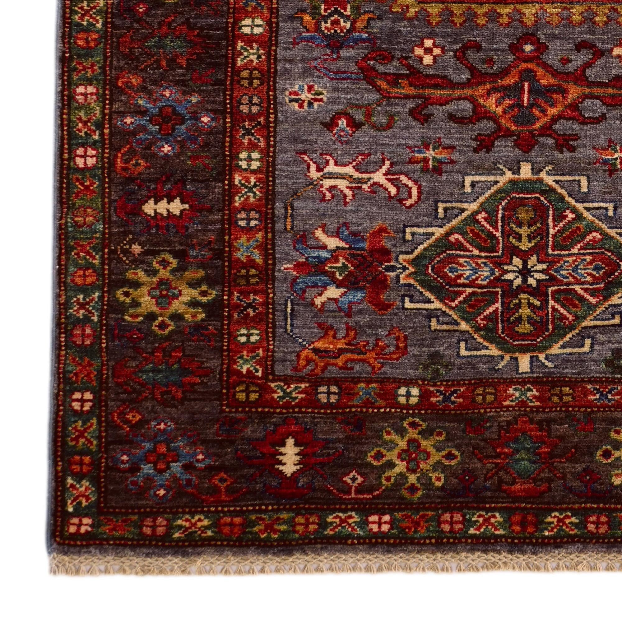 3' 7 x 5' Hand Knotted Kazak Rug