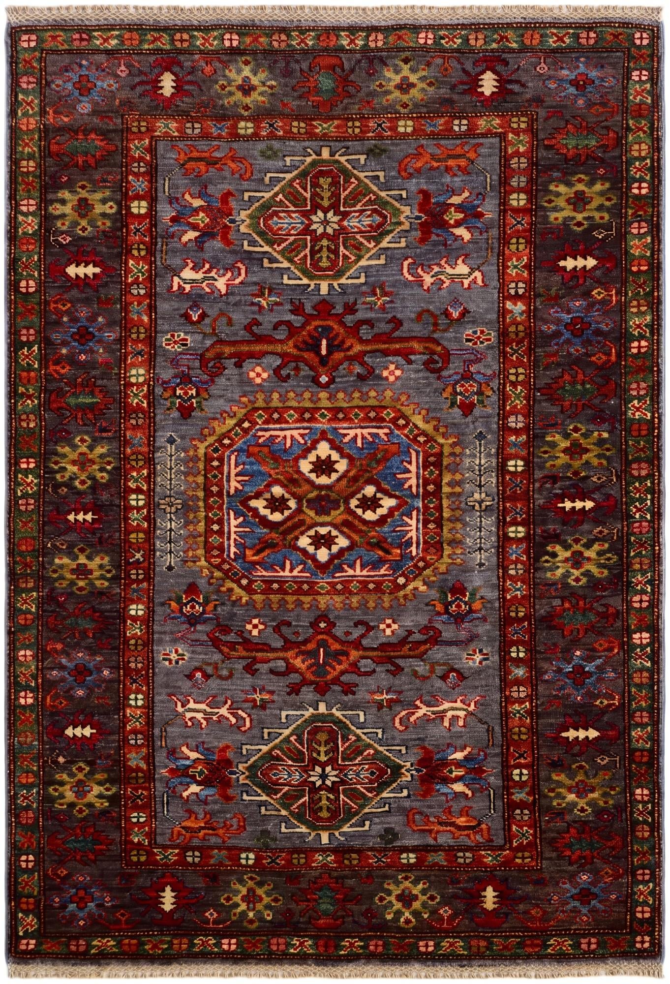 3' 7 x 5' Hand Knotted Kazak Rug