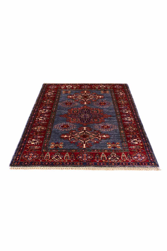 3' 4 x 4' 10 Hand Knotted Kazak Rug