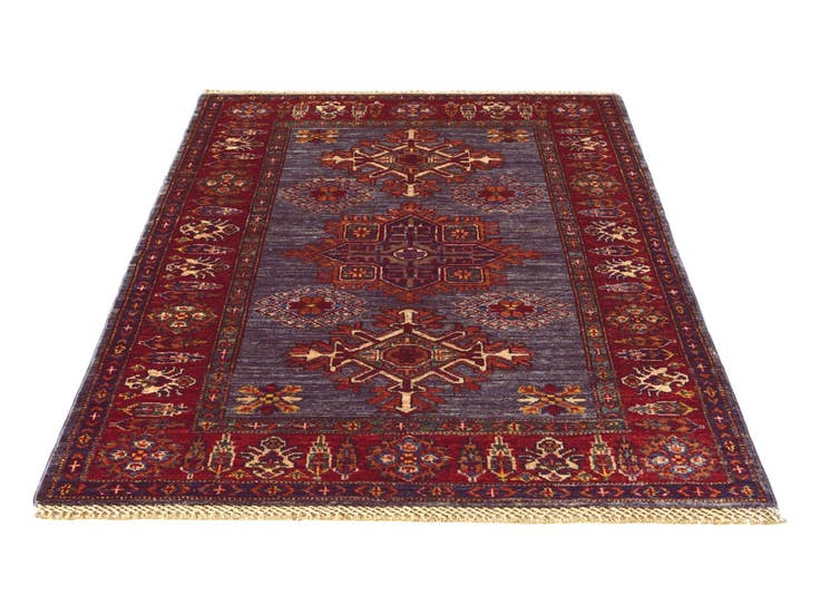 Detail image of 3' 4 x 4' 10 Hand Knotted Kazak Rug