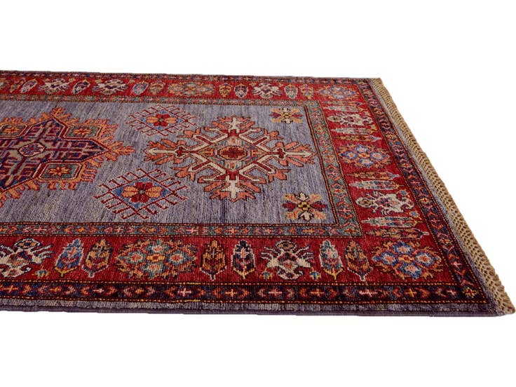Detail image of 3' 4 x 4' 10 Hand Knotted Kazak Rug