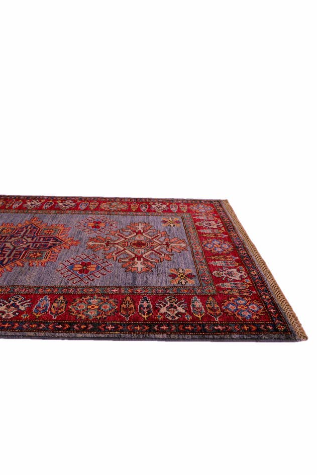 Detail image of 3' 4 x 4' 10 Hand Knotted Kazak Rug