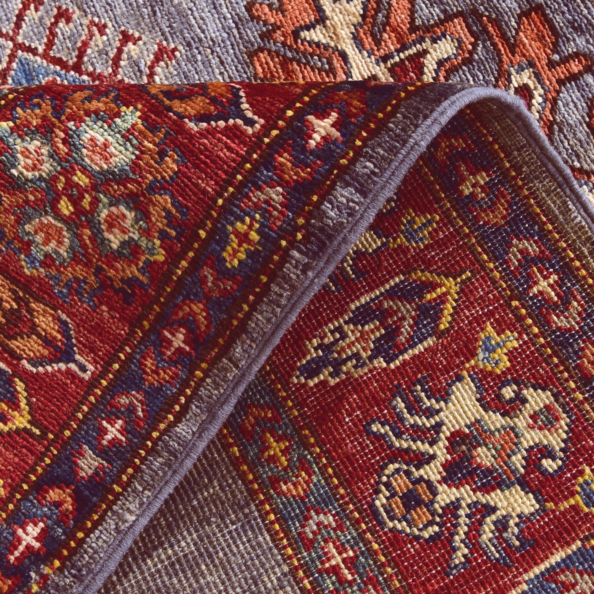 3' 4 x 4' 10 Hand Knotted Kazak Rug