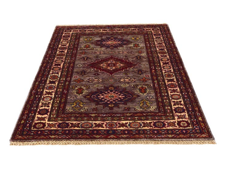Detail image of 3' 5 x 5' Hand Knotted Kazak Rug