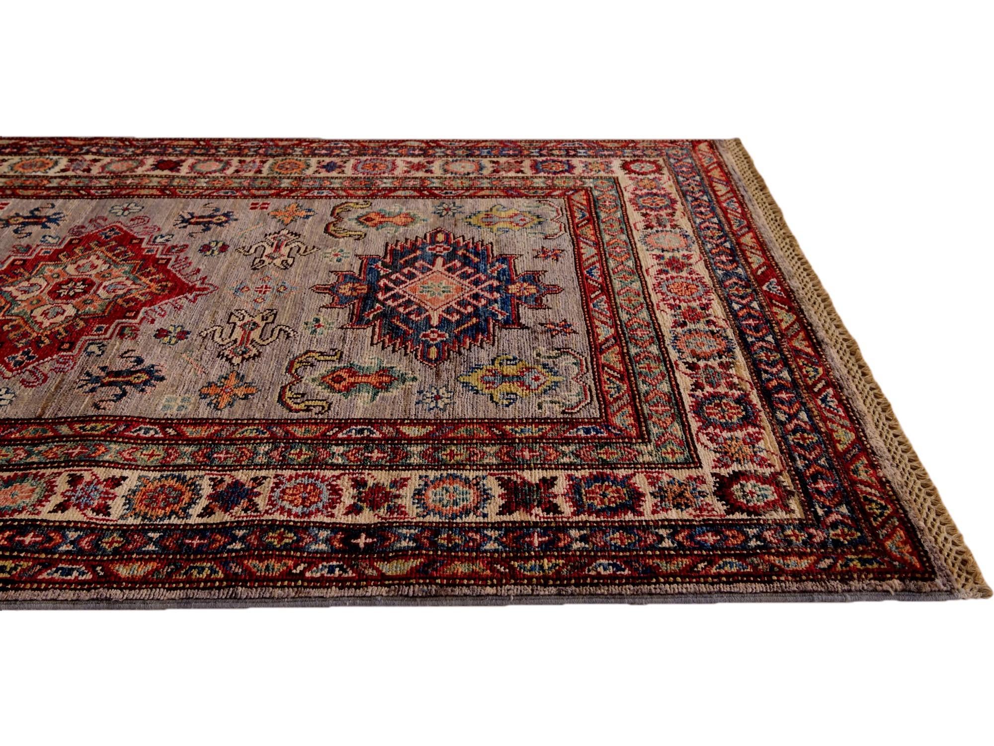 3' 5 x 5' Hand Knotted Kazak Rug