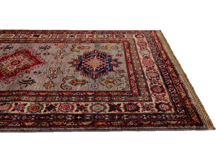 Detail image of 3' 5 x 5' Hand Knotted Kazak Rug