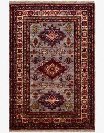 3' 5 x 5' Hand Knotted Kazak Rug