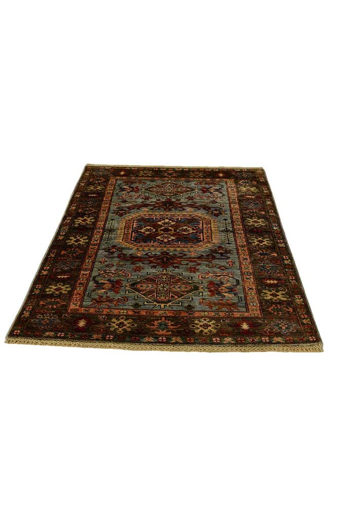 3' 5 x 4' 11 Hand Knotted Kazak Rug