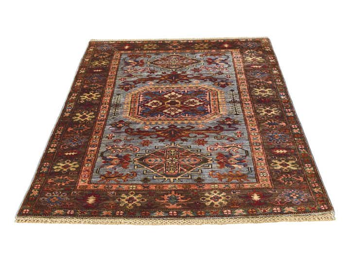 3' 5 x 4' 11 Hand Knotted Kazak Rug
