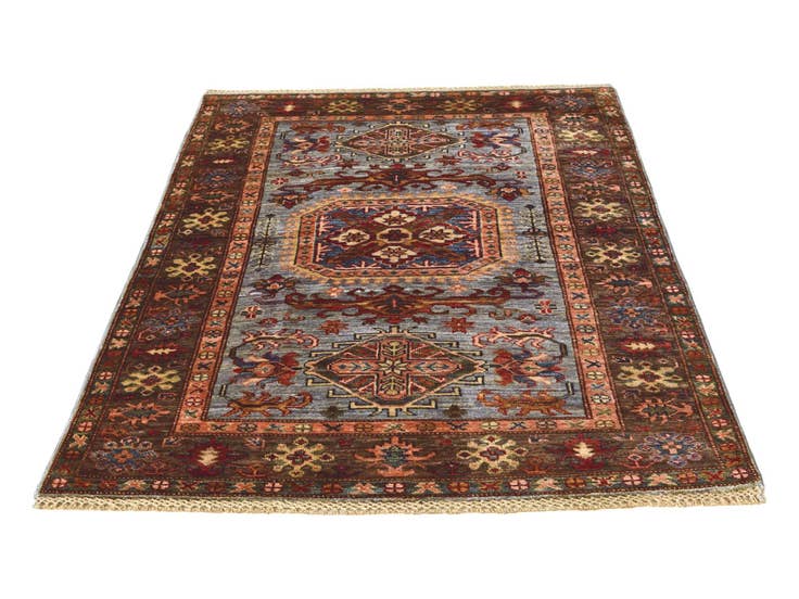 Detail image of 3' 5 x 4' 11 Hand Knotted Kazak Rug