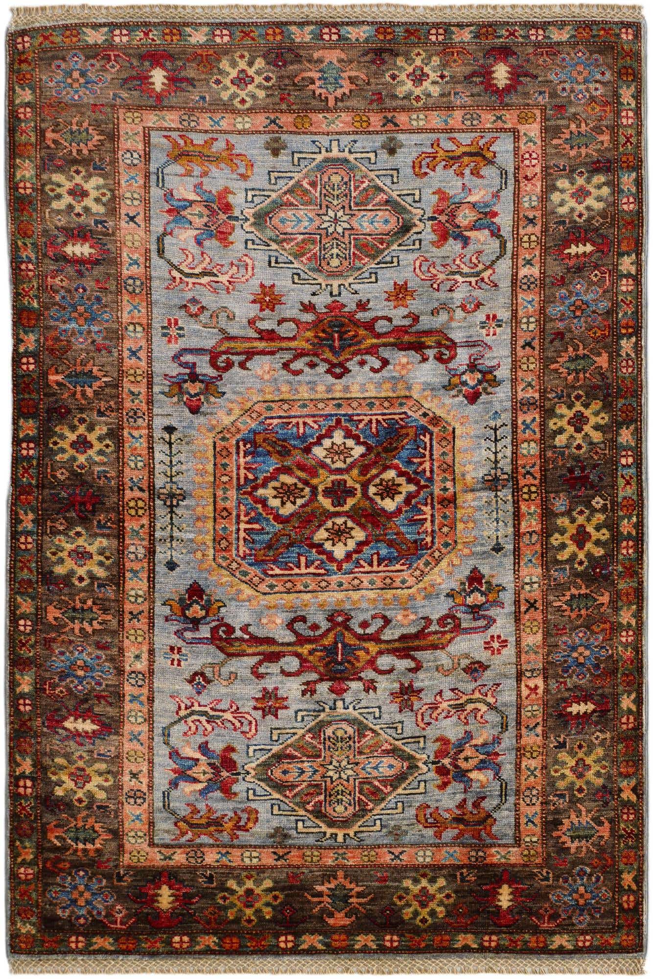 3' 5 x 4' 11 Hand Knotted Kazak Rug