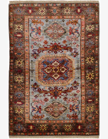 3' 5 x 4' 11 Hand Knotted Kazak Rug