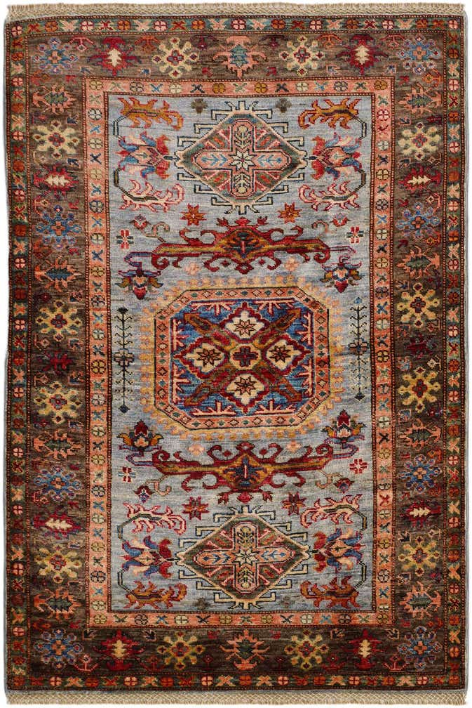 3' 5 x 4' 11 Hand Knotted Kazak Rug