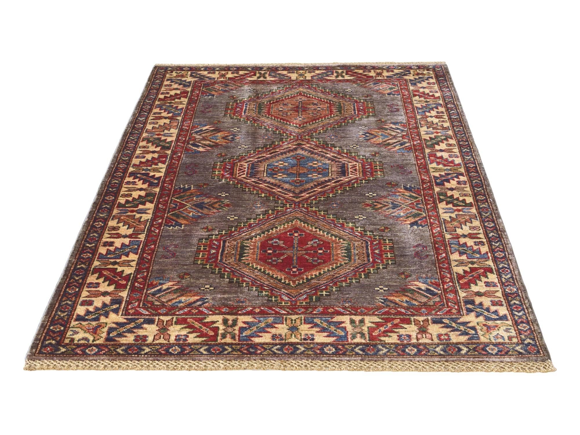 3' 5 x 5' 3 Hand Knotted Kazak Rug