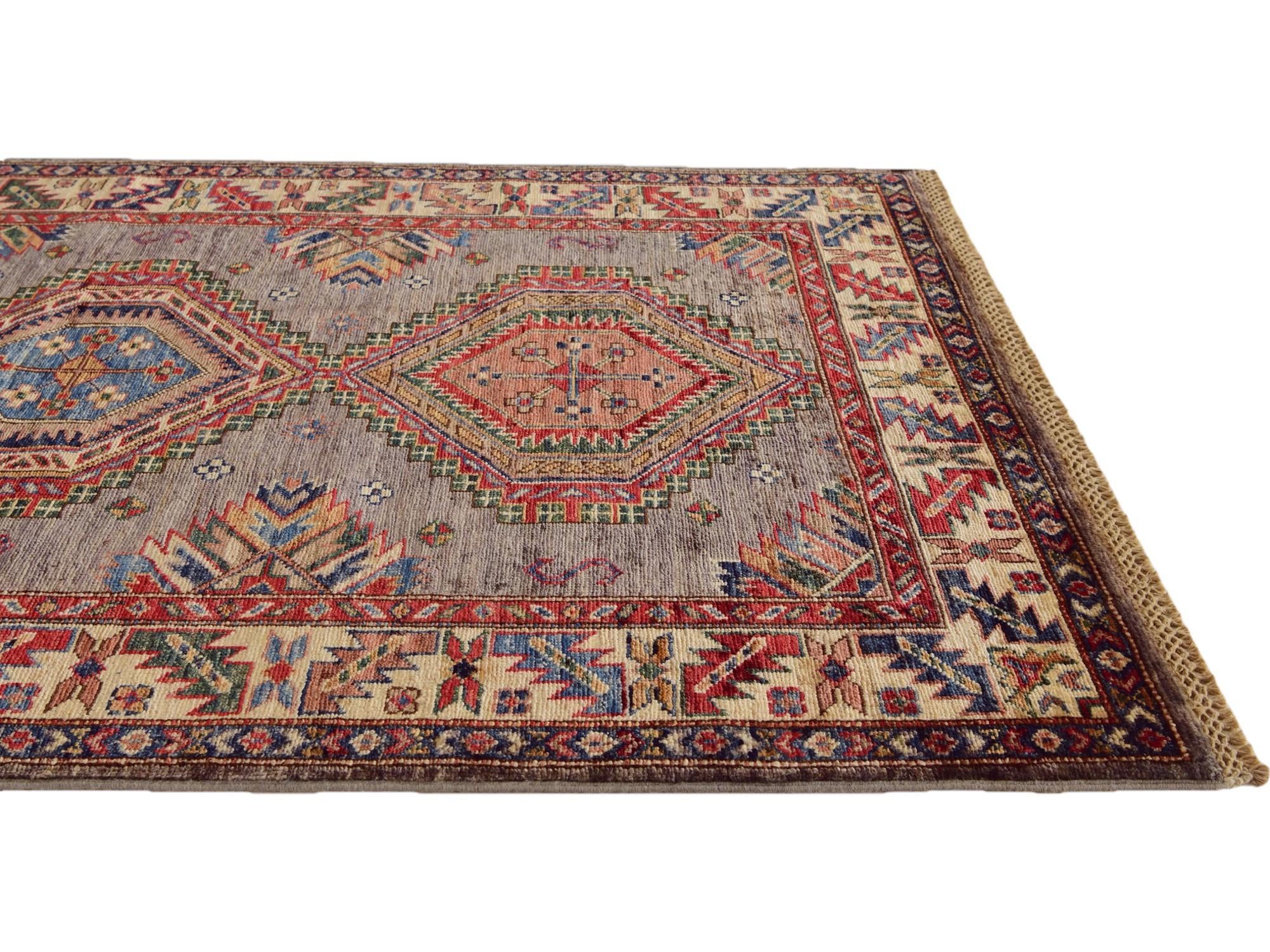 3' 5 x 5' 3 Hand Knotted Kazak Rug