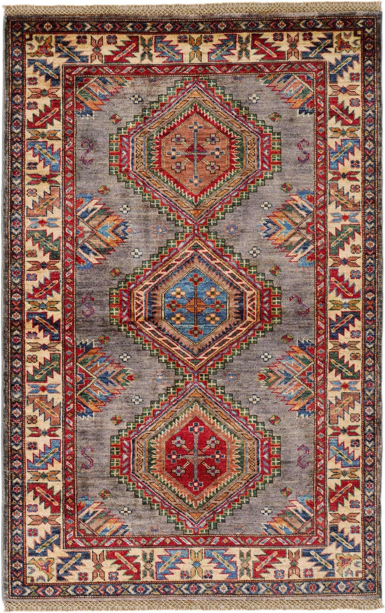 3' 5 x 5' 3 Hand Knotted Kazak Rug