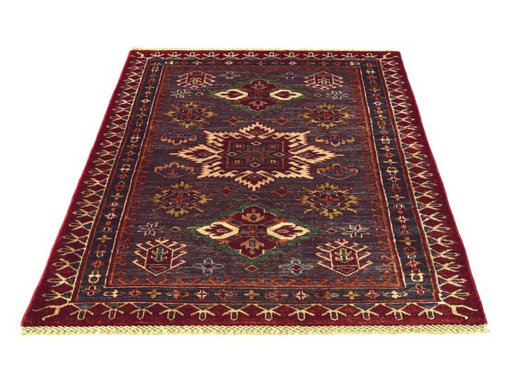 Detail image of 3' 6 x 5' Hand Knotted Kazak Rug