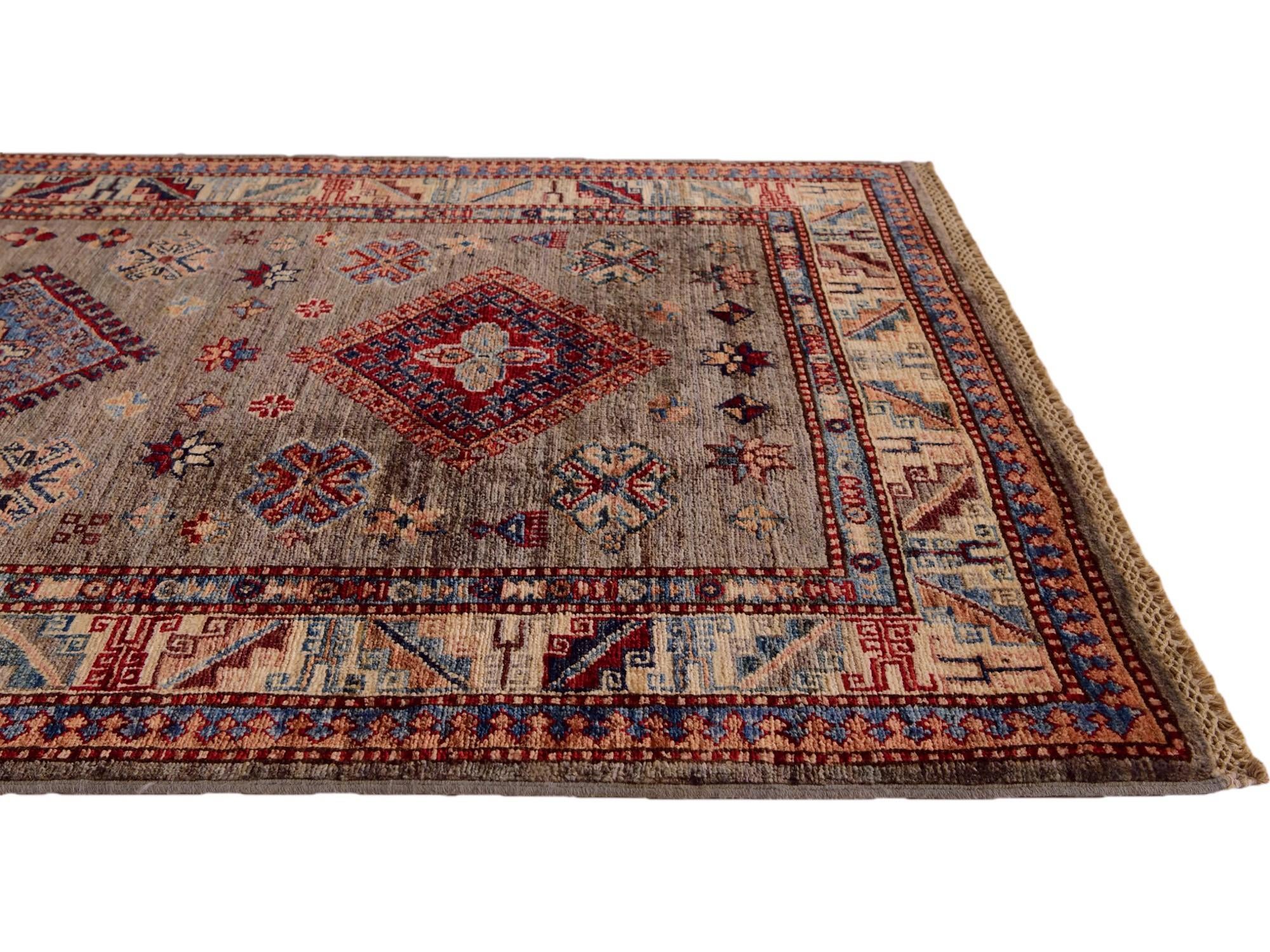 3' 4 x 5' 3 Hand Knotted Kazak Rug