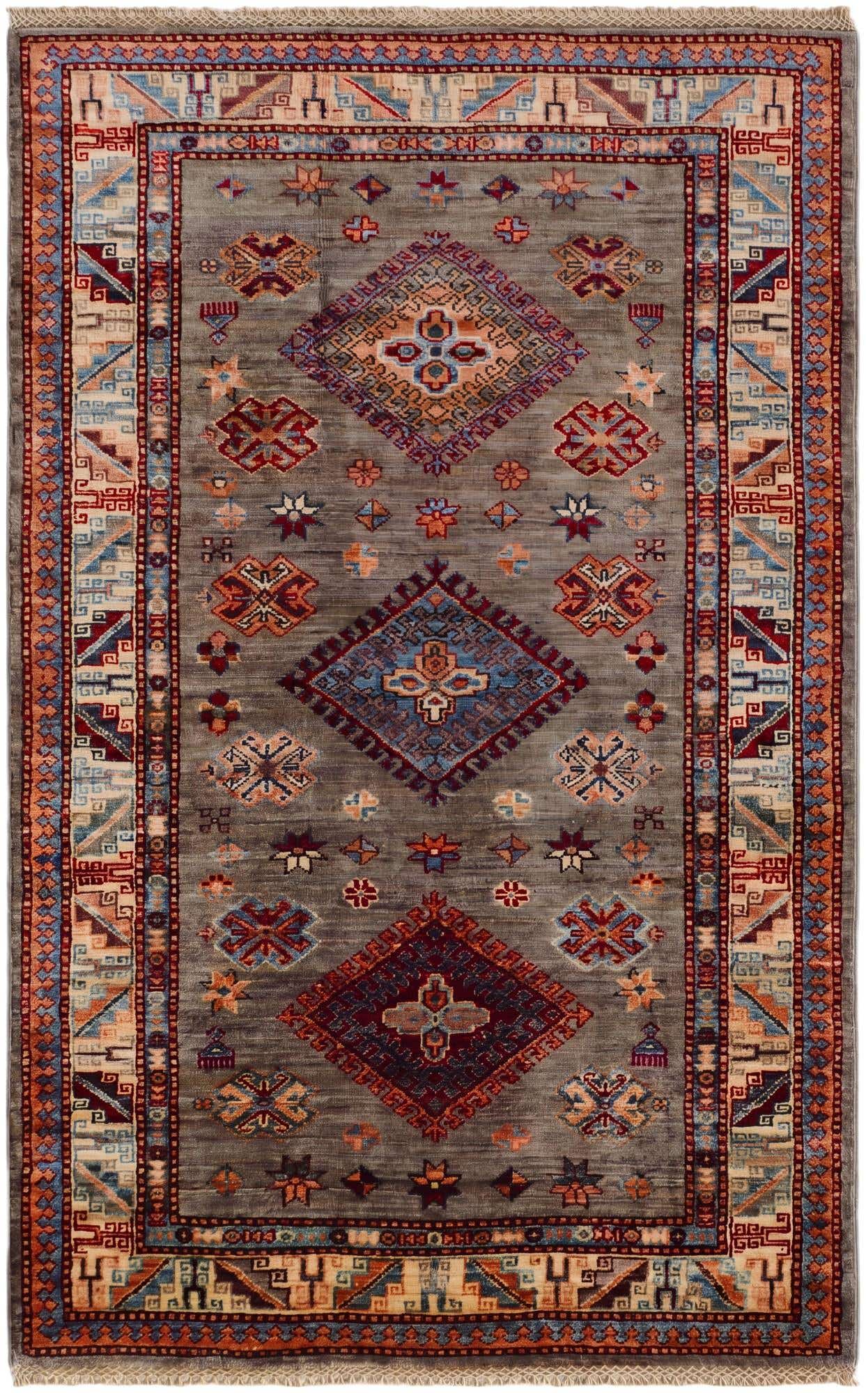 3' 4 x 5' 3 Hand Knotted Kazak Rug