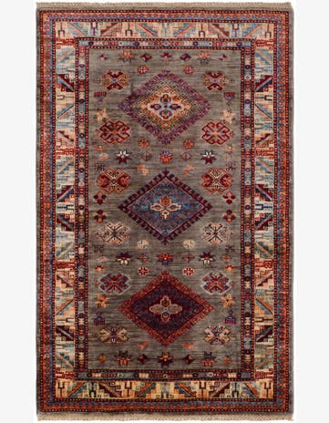 3' 4 x 5' 3 Hand Knotted Kazak Rug