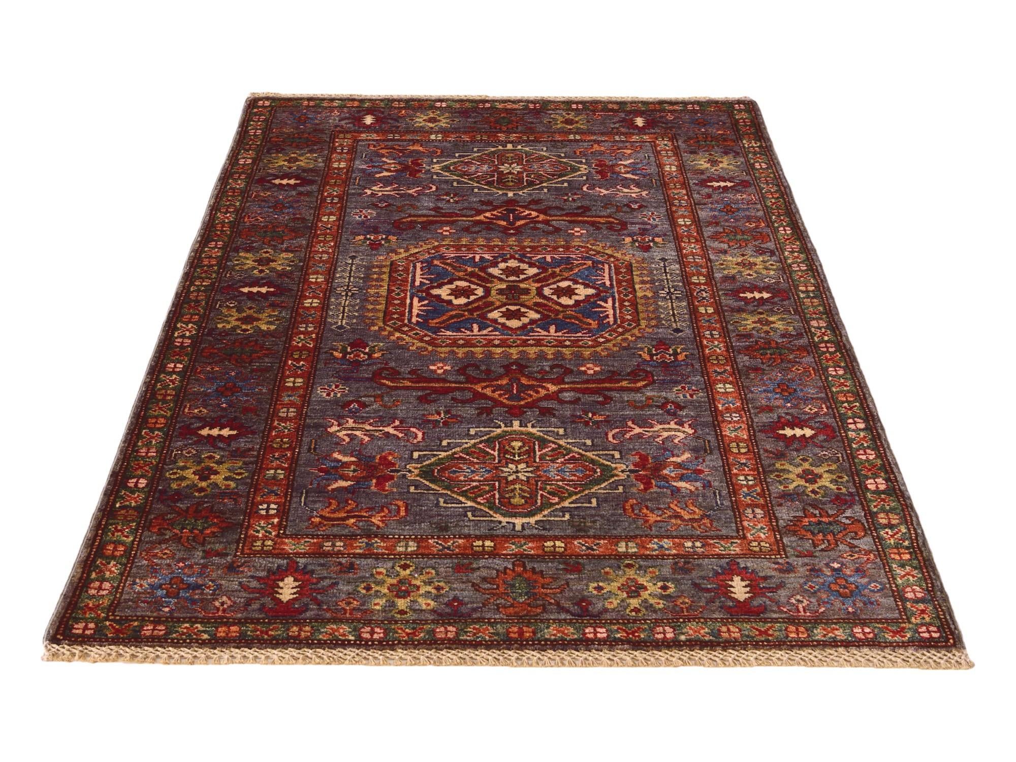 3' 5 x 5' 4 Hand Knotted Kazak Rug