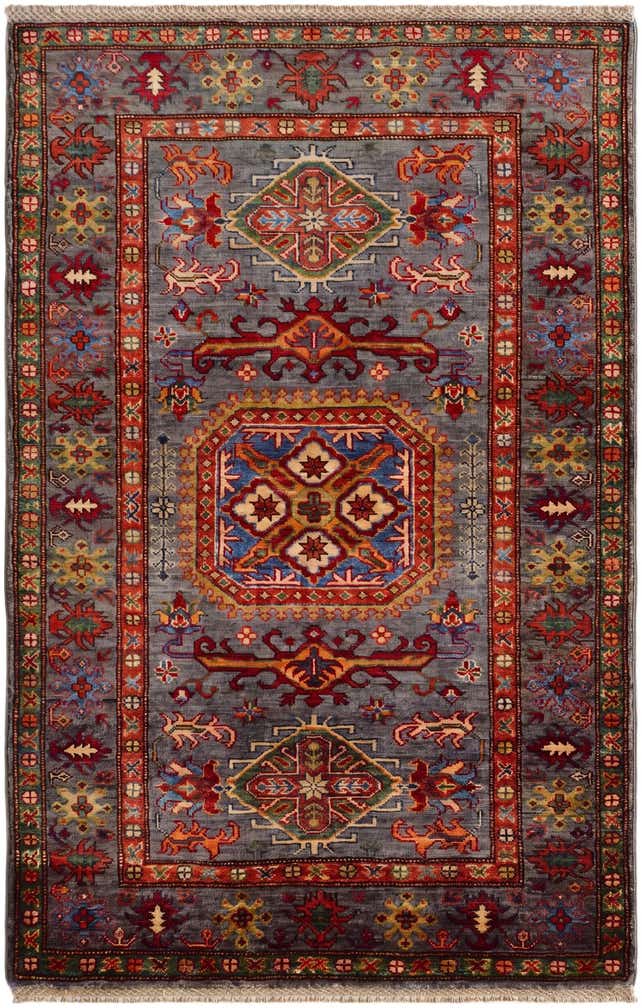 3' 5 x 5' 4 Hand Knotted Kazak Rug