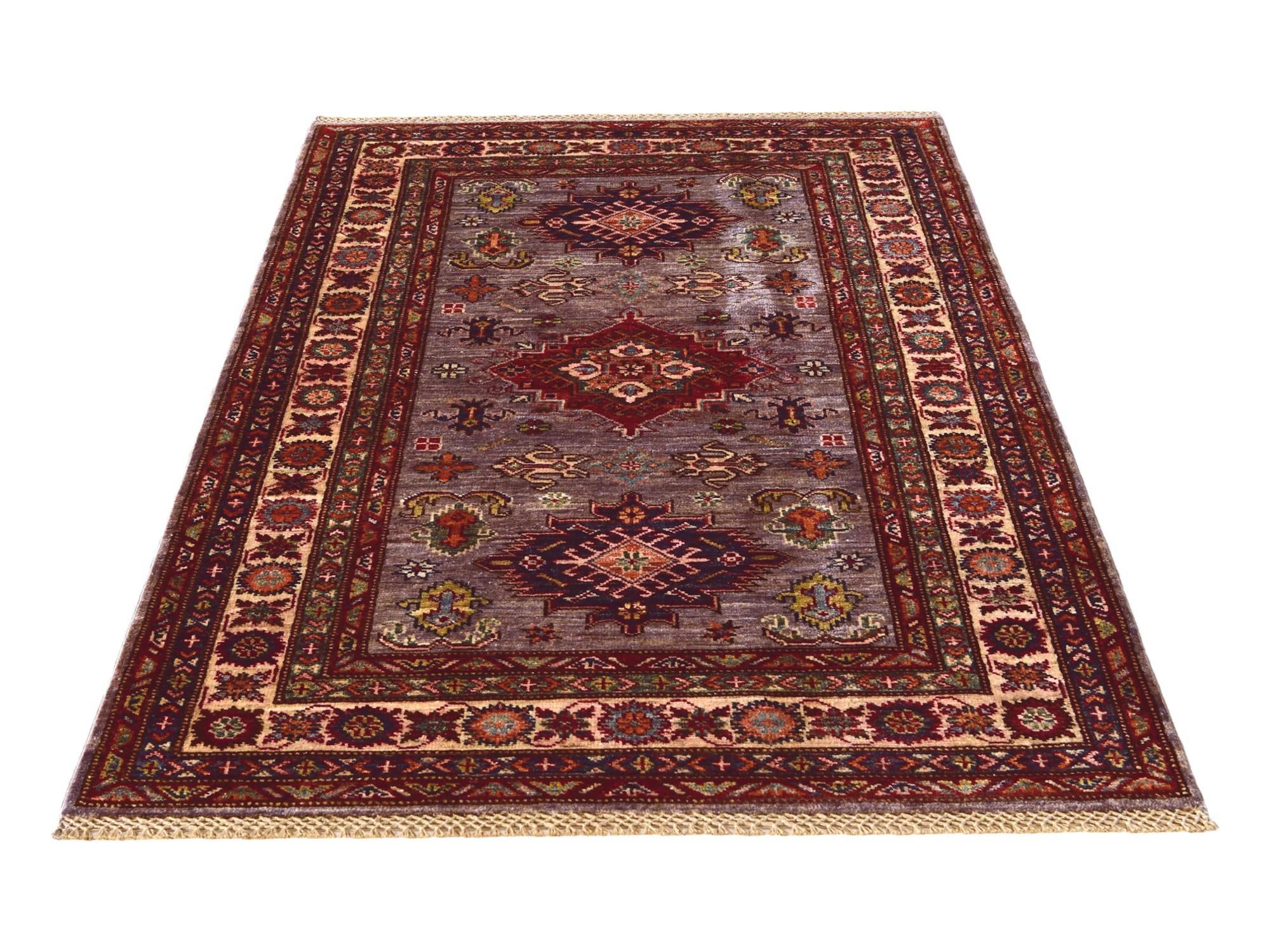 3' 4 x 5' 3 Hand Knotted Kazak Rug