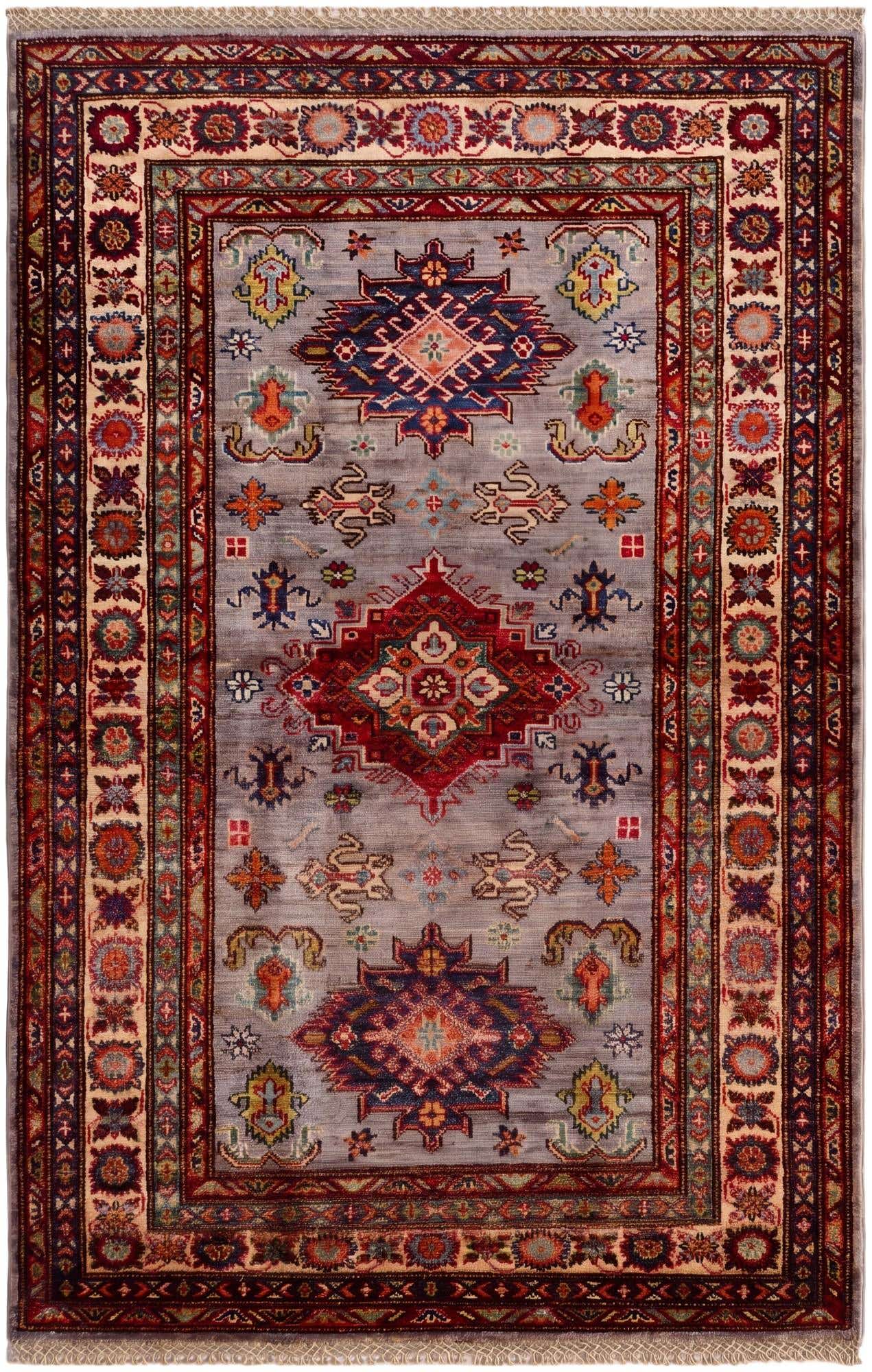 3' 4 x 5' 3 Hand Knotted Kazak Rug