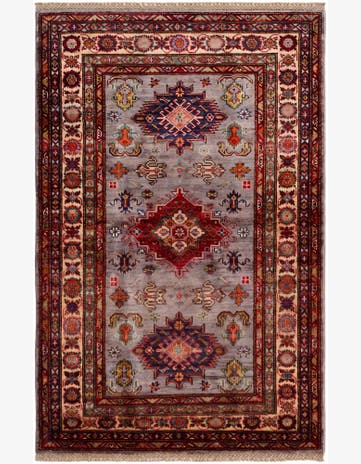 3' 4 x 5' 3 Hand Knotted Kazak Rug