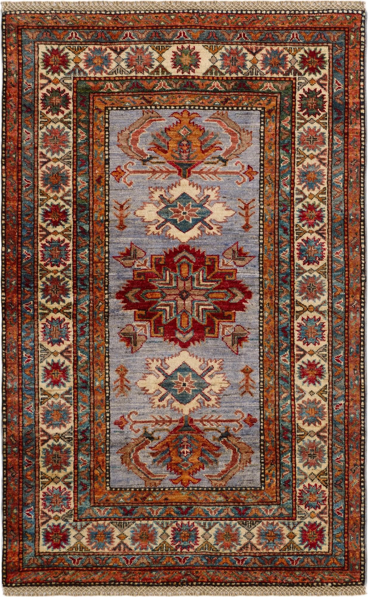 3' 3 x 5' 2 Hand Knotted Kazak Rug