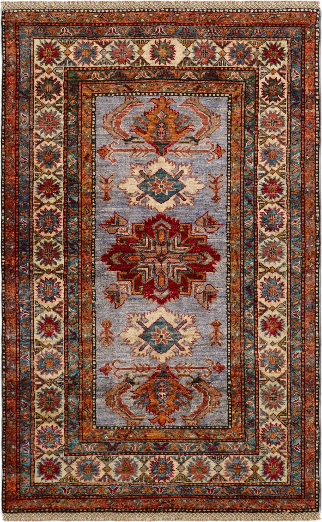 3' 3 x 5' 2 Hand Knotted Kazak Rug