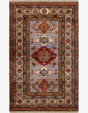 3' 3 x 5' 2 Hand Knotted Kazak Rug
