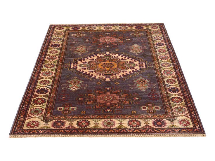 Detail image of 3' 7 x 5' Hand Knotted Kazak Rug
