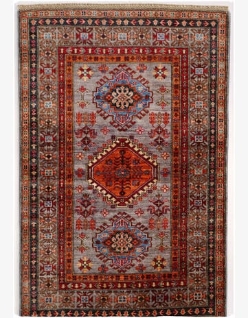 3' 4 x 5' 1 Hand Knotted Kazak Rug
