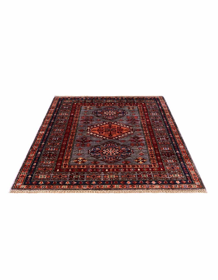 Detail image of 3' 5 x 5' Hand Knotted Kazak Rug