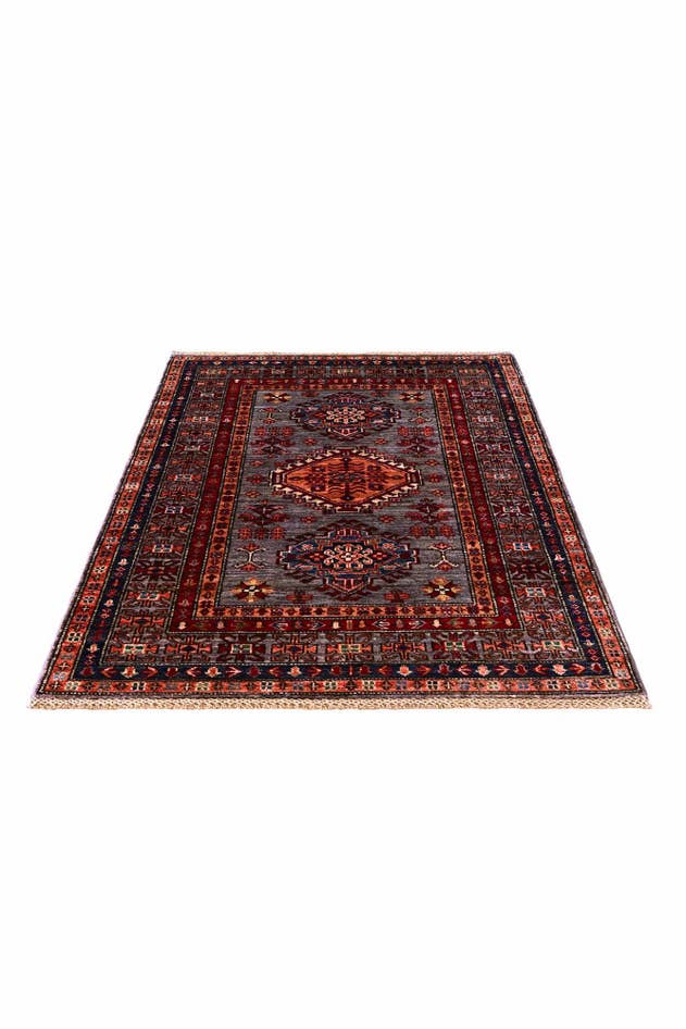 Detail image of 3' 5 x 5' Hand Knotted Kazak Rug