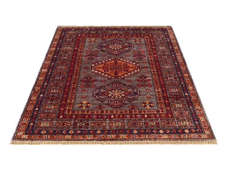 Detail image of 3' 5 x 5' Hand Knotted Kazak Rug