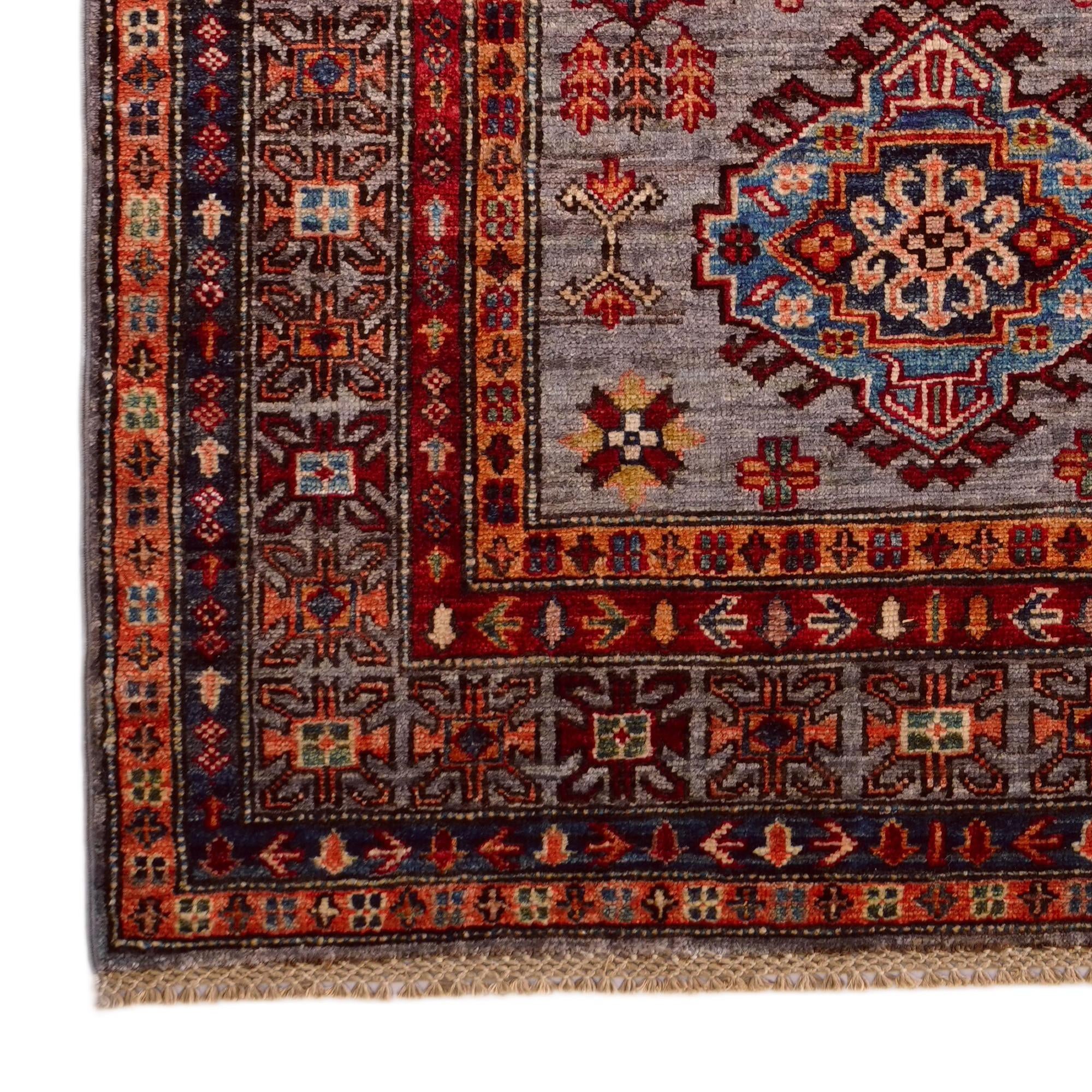 3' 5 x 5' Hand Knotted Kazak Rug