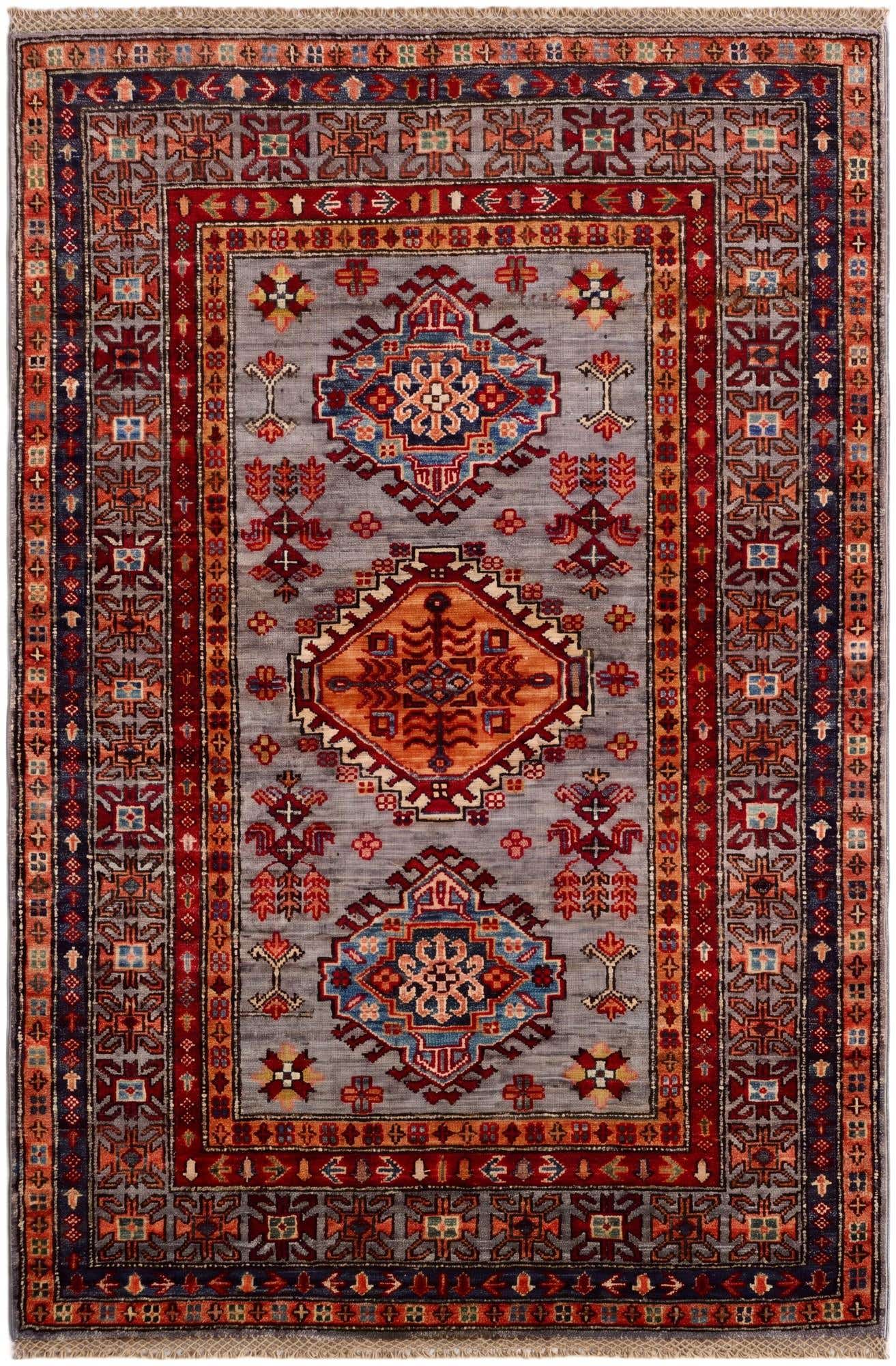 3' 5 x 5' Hand Knotted Kazak Rug