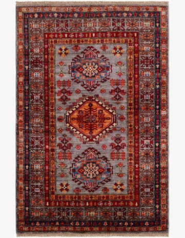 3' 5 x 5' Hand Knotted Kazak Rug