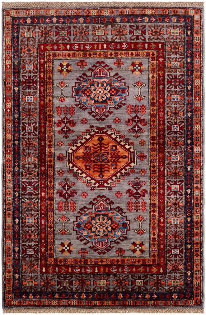 3' 5 x 5' Hand Knotted Kazak Rug