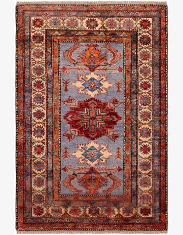 3' 5 x 5' Hand Knotted Kazak Rug