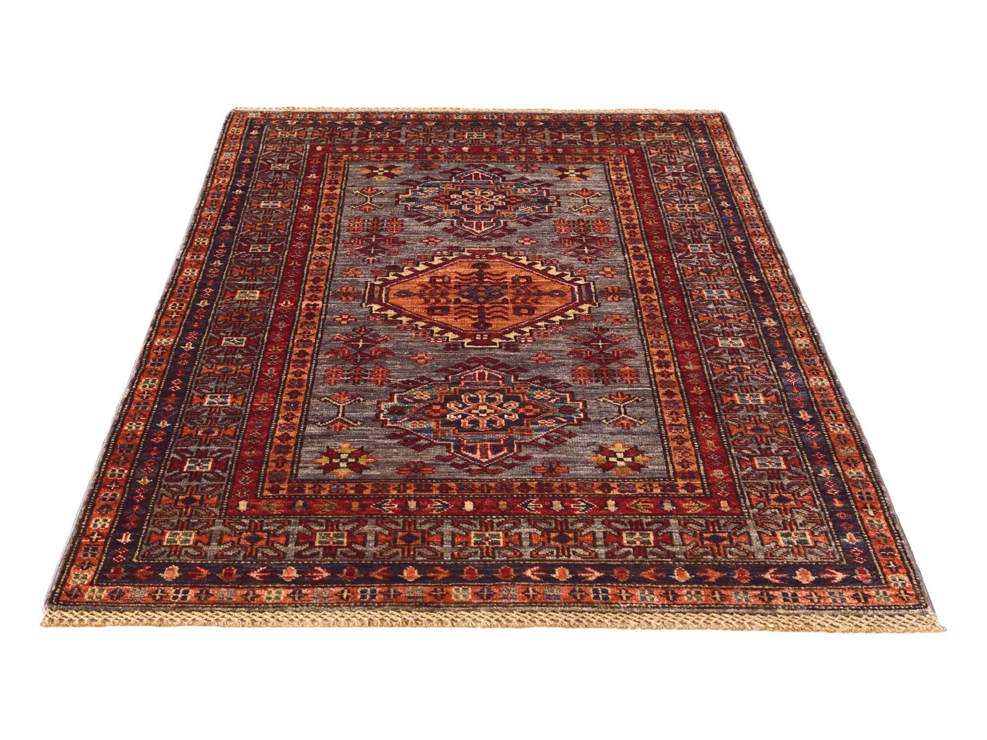 3' 5 x 5' Hand Knotted Kazak Rug