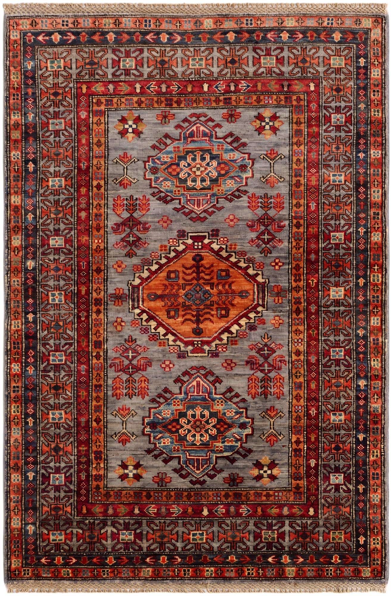 3' 5 x 5' Hand Knotted Kazak Rug