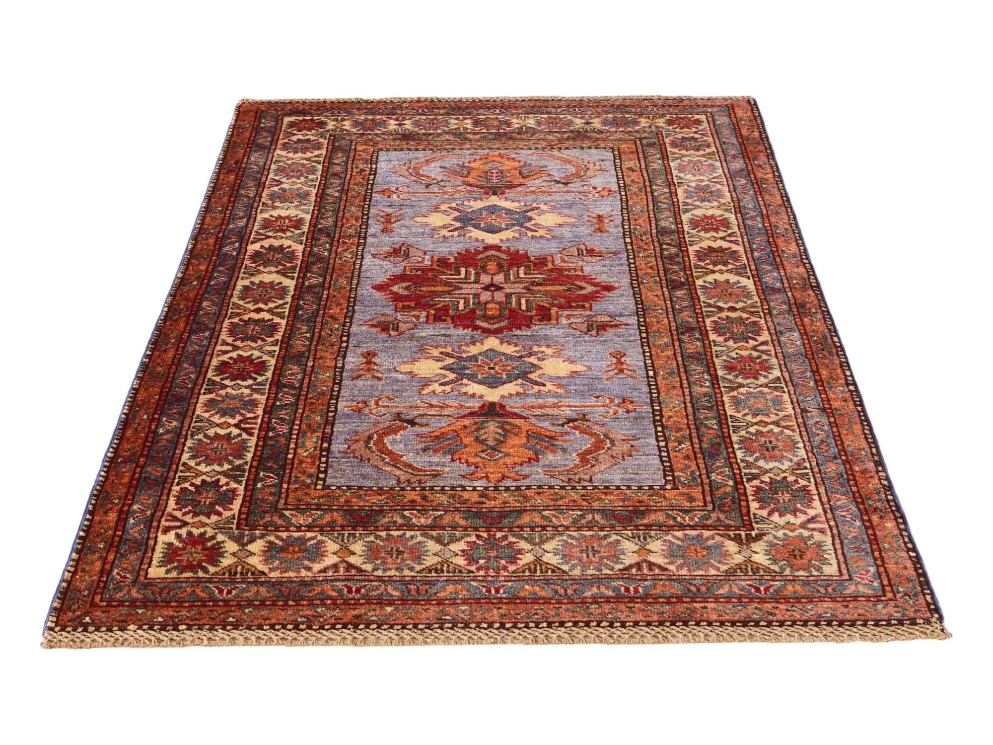 3' 5 x 5' 2 Hand Knotted Kazak Rug
