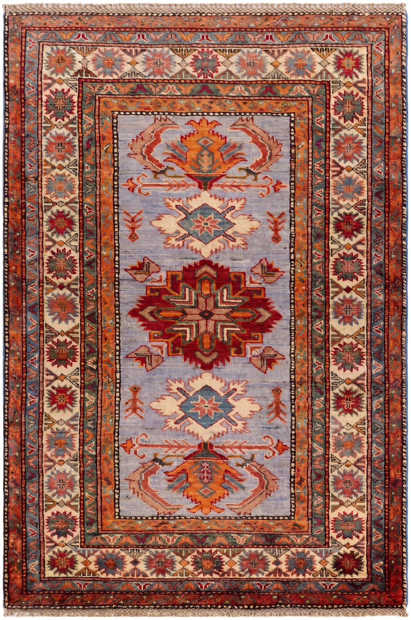 3' 5 x 5' 2 Hand Knotted Kazak Rug