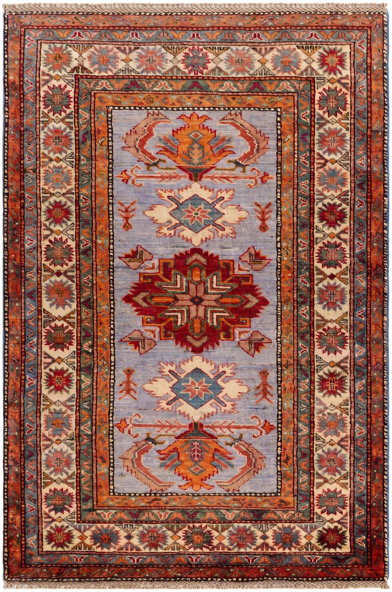 3' 5 x 5' 2 Hand Knotted Kazak Rug