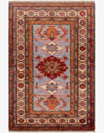 3' 5 x 5' 2 Hand Knotted Kazak Rug