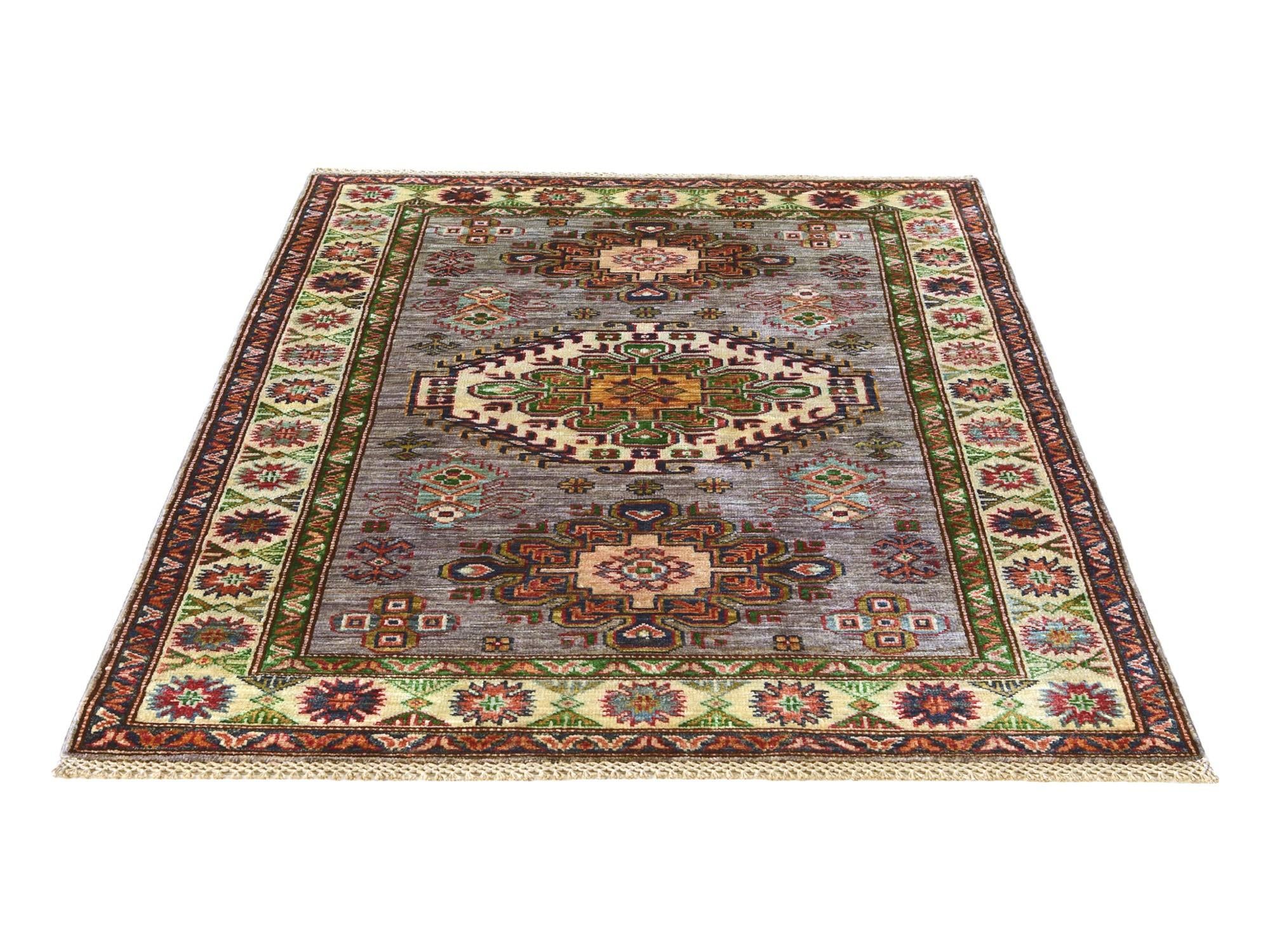 3' 8 x 4' 11 Hand Knotted Kazak Rug
